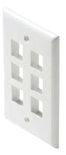 Keystone Jack Wall Plate 6 Hole Port - White