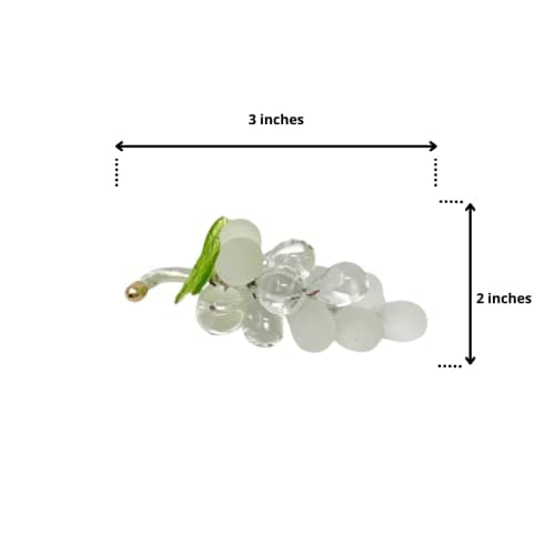 MyItalianDecor Glass Grape Cluster, Murano, Medium, White