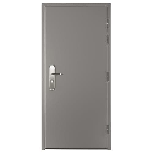 VIZ-PRO Quick Mount Steel Security Door with Frame and Hardware, Gray Right Side-Hinged Outward, 43 5/16" - 45 11/16" Width Adjustable, 81 11/16" Height