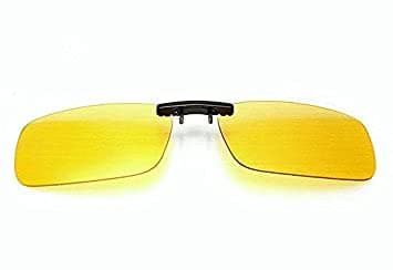 YELLOW NIGHT DRIVING CLIP ON SUNGLASSES HIDDEN CLIPS WITH CASE