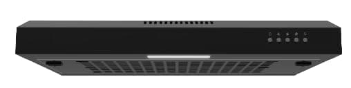 Abode 60cm Visor Cooker Hood Black Extractor with 3 Speed Settings, Under Cabinet or Wall Mounted, Recirculation or Extraction A60VSRCH0B1B