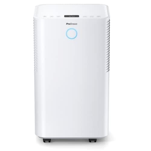 Pro Breeze Dehumidifier Compressor 12L/Day with Automatic Humidity Sensor, Drying Laundry, Continuous Drainage, Night Mode & 24 Hour Timer - Reduces Humidity, Mildew, Condensation