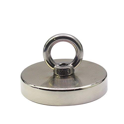 Complete Fishing Magnet Set - 900 LBS Pull Force Neodymium Magnet for Magnet Fishing, 3.5? Diameter Strong Heavy Duty Magnet Fishing 1000 with Rope & Carabiner, Case, Threadlocker, Gloves