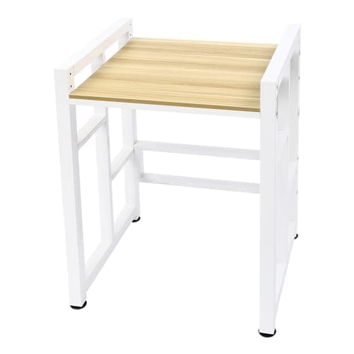 Stackable Washer Dryer Standing Rack Shelf, Steel Washer Dryer Machine Stacking Rack Stand Wooden Washing Machine Shelf Heavy Duty Space Saving for Bathroom Laundry Room