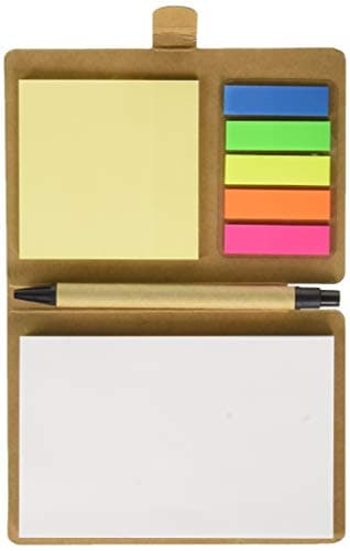 Baikecare Multi-Function Sticky Notes Flag Set Kraft Paper Notebook Personalized Notepads Include 2 Pens, 2 Packs