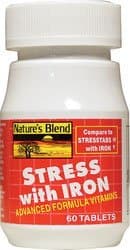 Nature's Blend Stress Advanced Formula Vitamins with IRON Compares to STRESSTABS with IRON (Pack of 2)