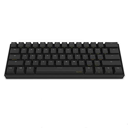 Gaming Keyboard Anne Pro2 Mini Portable Wireless Bluetooth 60% Mechanical Keyboard Red Blue Brown Switch Gaming Keyboard Detachable Cable hot (Axis Body : Gateron Red, Color : Black)