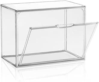 Purse Organizer for Closet, Handbag Storage Organizer Stackable Display Box with Magnetic Door, Acrylic Display Case for Collectibles, Closet Storage Bins for Figures, Wallet, Dolls, 1 Pack