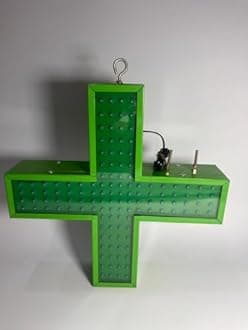 RAJDHANI LED PLAIN Medical Plus Sign Board | 1.5ft x 1.5ft | Double-Sided |Blinking LED Sign Wall Mountable for Pharmacy | Hospital Clinic