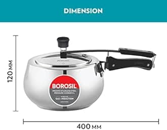Borosil Pronto Induction Base Stainless Steel Pressure Cooker 3L