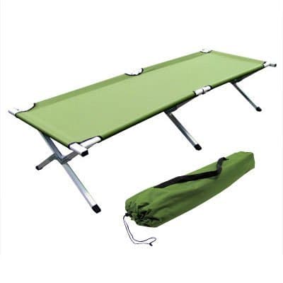Folding Cot, Extra Large, Green, Modern, Aluminum Frame, 74.25" L x 28.25" W x 17" H, 300 lbs Capacity