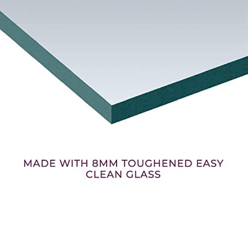 Render Bathroom Shower Side Panel Glass Cubicle Shower Enclosure Chrome, 800mm