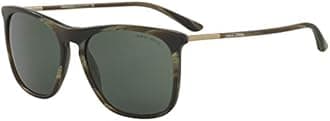 GIORGIO ARMANI AR8076-549671 Sunglasses Striped Green 55mm w/Grey Green Lens