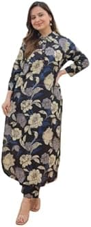 GRECIILOOKS Women's Rayon Floral Ethnic Co-ord Set