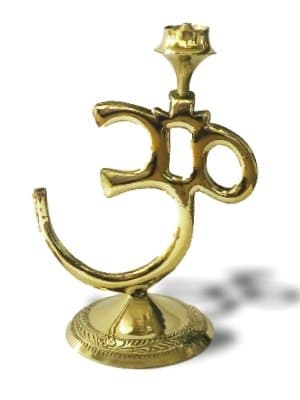 Brass OM Incense Holder 12cm