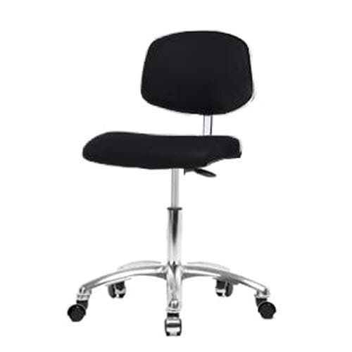 Thomas ECOMCLR-VDHCH-CR-RG-c8605 Basic Clean Room Vinyl Desk Height Chair with Chrome Base, Glides, Gray