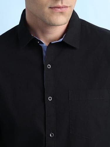 Dennis Lingo Men Cotton Solid Slim Fit Casual Shirts