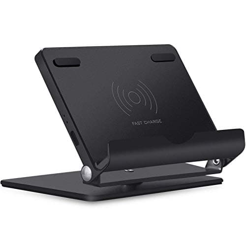 QI Fast Wireless Charger Stand,Wireless Charging Stand for iPhone 11 Pro Max, XR, Xs Max, XS, X, 8, 8 Plus (Silver)