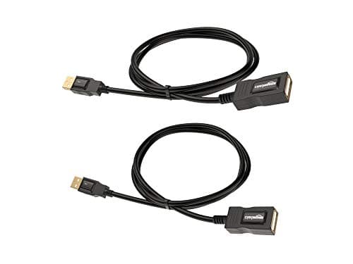amazon basics Usb 2.0 Extension Cable 2-Pack - A-Male To A-Female For Personal Computer,Printer - 3.3 Feet (1 Meter,Black)