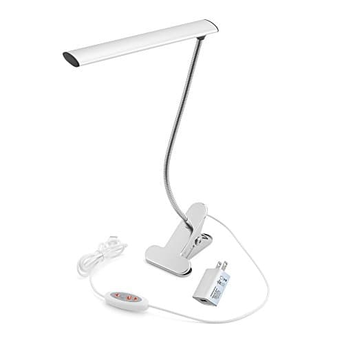 WOERFU Desk Lamp with Clamp Dimmable LED Bedsid Reading Lamp 10-Level Dimmer with 3 Lighting Modes Small LED Clip Table Lamp