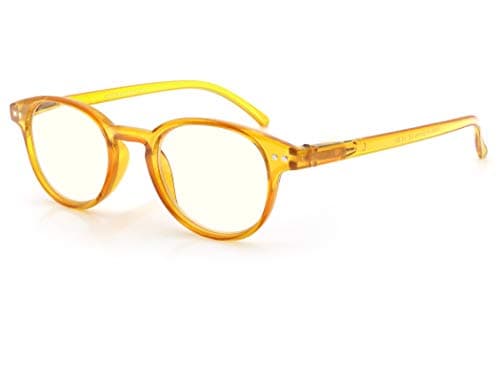 MODFANS Blue Light Shield Computer Reading Glasses for Women Anti Blue Light UV Protection Classic Round Frame Low Color Lens