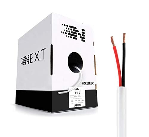 Voltive Voltive 14/2 Speaker Wire - 14 AWG/Gauge 2 Conductor - UL Listed in Wall (CL2/CL3) and Outdoor/In Ground (Direct Burial) Rated - Oxygen-Free Copper (OFC) - 500 Foot Bulk Cable Pull Box - White