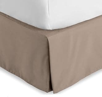 Bare Home Kids Twin Bed Skirt - 15-Inch Tailored Drop Easy Fit - Bed Skirt for Beds - Center & Corner Pleats (Twin, Taupe)