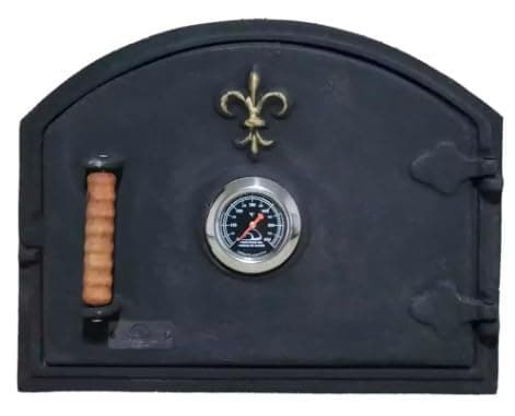 Wood-fired oven door with left handle, Black, CASTIRON1