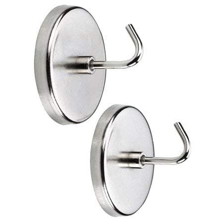 CableMountain Magnetic Hooks - Hook with Super Strong Magnet | Magnetic Hook for Fridge, Cabin, Ceiling, Van and Wall | Holds 6.5 Kilos Each (Pack of 2)