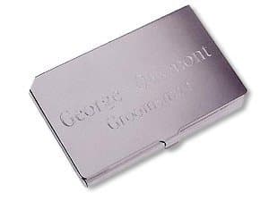 Silver Plated Business Card Case - Free Engraving