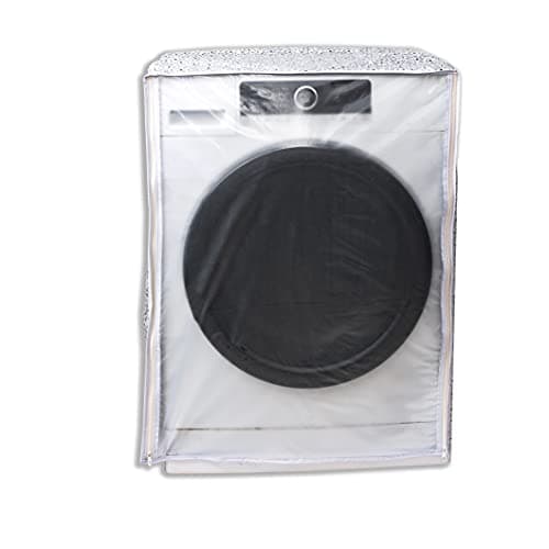 Classic® Front Load Washing Machine Cover Suitable for LG 5.5 Kg, 6 Kg, 6.5 Kg (50cmsX63cmsX81cms, White & Grey)