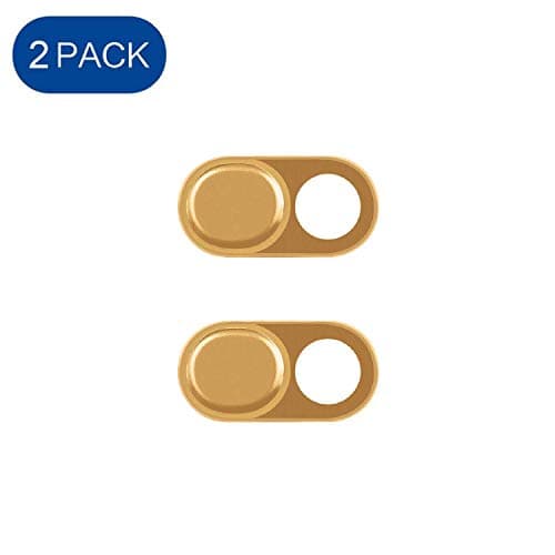 ELifeApply Ultra-ThinLaptop Camera Cover Slide Blocker, Camera Webcam Shield for Laptop, Desktop, Smartphone, iPhone, PC, Protecting Your Privacy Security - 2 Pack Gold