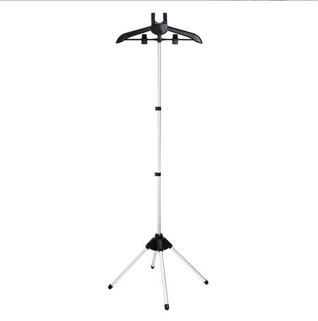 Foldable Garment & Clothes Drying Rack,Adjustable Height,Handheld Hanging Ironing Machine Hanger Steam Ironing Machine Accessories Bracket (Black)