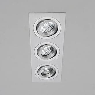 LITECRAFT Evra Recessed Downlight Rectangular Tiltable Spotlight - (3 Light, Silver)