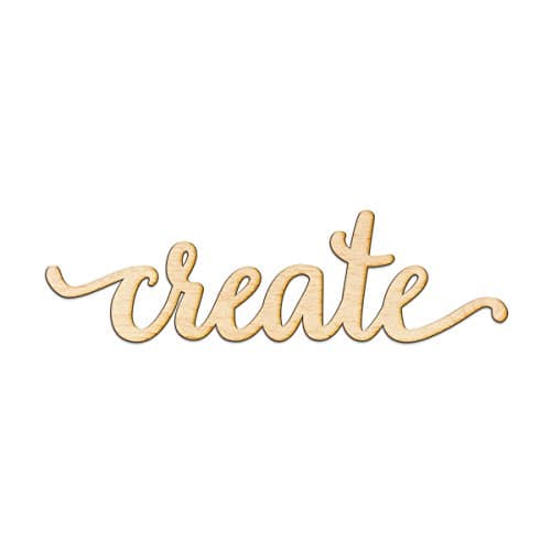 Create Script Wood Sign Home Decor Wall Art Unfinished Charlie 12" x 3"