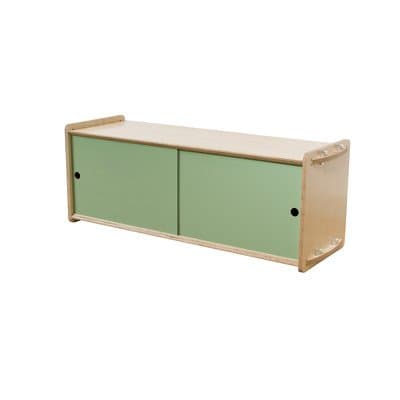 Housefish Key Modular Storage with Door, Short, Maple and Sage Green