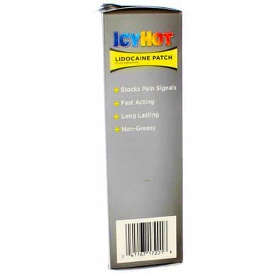 ICY Hot Lidocaine Patch Plus Menthol 5 ea (Pack of 3)