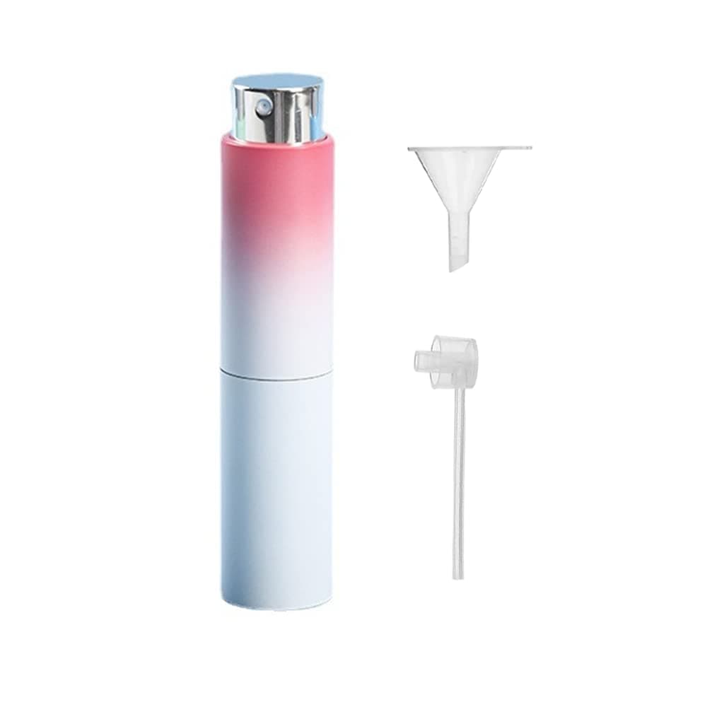 8 ml Gradient Pink Mini Travel Perfume Refillable Bottle Spray Empty Atomizer with Perfume Extractor Pump,Funnel