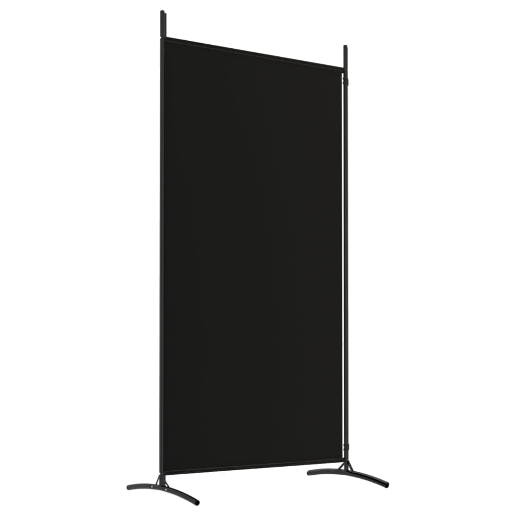 vidaXL 2-Panel Room Divider Folding Privacy Protection Screen Room Separator Paravent Wall Partition Panel Screen Black 175x180 cm Fabric