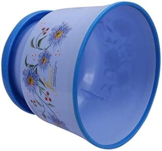 Kuber Industries Pack of 6 Bathroom Stool | Plastic Stool for Bathroom | Stool for Sitting | Anti -Slip with Strong Bearing | Patla for Toilet | Printed Design | Blue