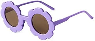 ADE WU Sunglasses for Kids Round Flower Cute Glasses UV 400 Protection Children Girl Boy Gifts