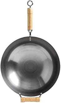 20-1140, Pro-Chef Round Bottom Wok with Wood Handles, 14-inch