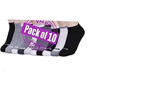 B.U.M Women's Assorted Low Cut No-Show Casual Ankle Socks 10 or 30 Pair Value Pack (Pink Assorted (10 pack))