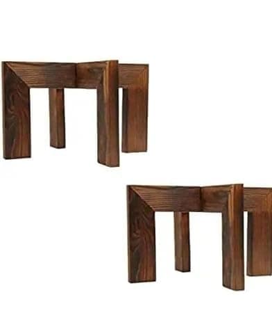 Alisoft Mango Wooden Handmade Footed Planter, Tall Solid natuy Wood Modern Adjustable Plant Stands, 2 Pot Stand, Plant stools Indoor. Only Stand Pot not Included top Dia 7 Height 5 inch