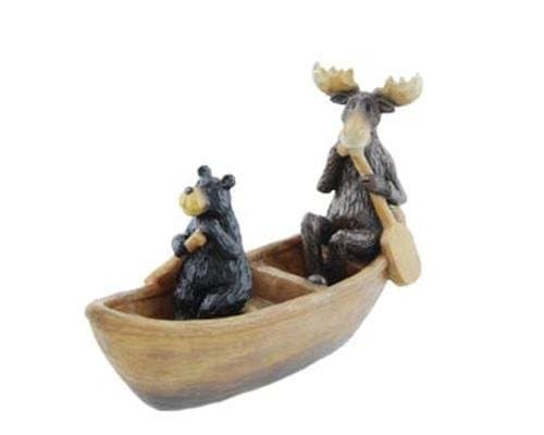 Bear & Moose Canoeing Figure, 6-inch