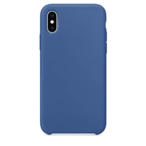BigMike Compatible for iPhone Xs Case, iPhone X Case, Liquid Silicone Gel Rubber Shockproof Case Soft Microfiber Cloth Lining Cushion Compatible with iPhone Xs/X (5.8") (Delft Blue)