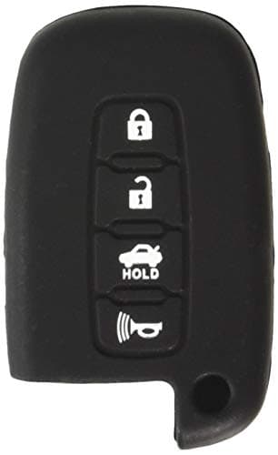 KIA Key Protector - Silicone Rubber Smart Key Cover - Protecting Remote Control (Key Fob) Case Cover by NJM (Black)