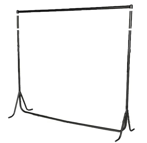 New Double 2 Tier 5ft Long x 6ft High Tall HEAVY DUTY Clothes Garment Dress Hanging Display Rail Steel Rack Market Stand Strong Sturdy Super Quality Rail- All Black Fishtail