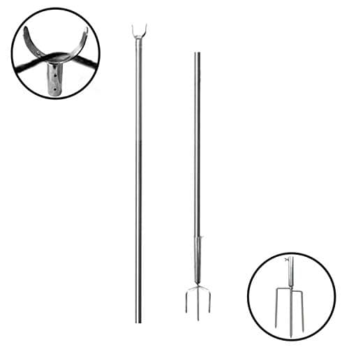 SANDEGOO Outdoor String Lights, 10-Foot Rust Proof Bracket, Used for Courtyard Garden Residence Cafe Wedding Decoration LED or Solar Light Bulb Stainless Steel(Trigeminal)