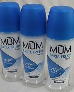 Mum Roll On Deodorant Three Bottles (Brisa Fresh (formerly Cool Blue))